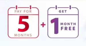 VOONYC purchase 5 months and receive one free